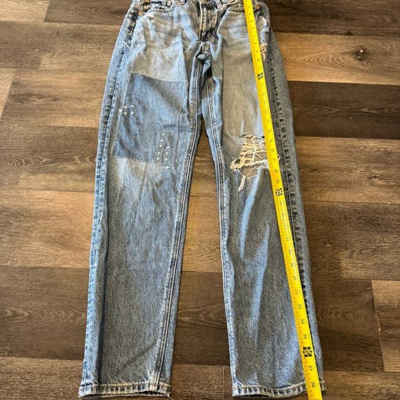 American Eagle size 0 Regular Strigid 90s Straight Jeans Distressed - Picture 5 of 14